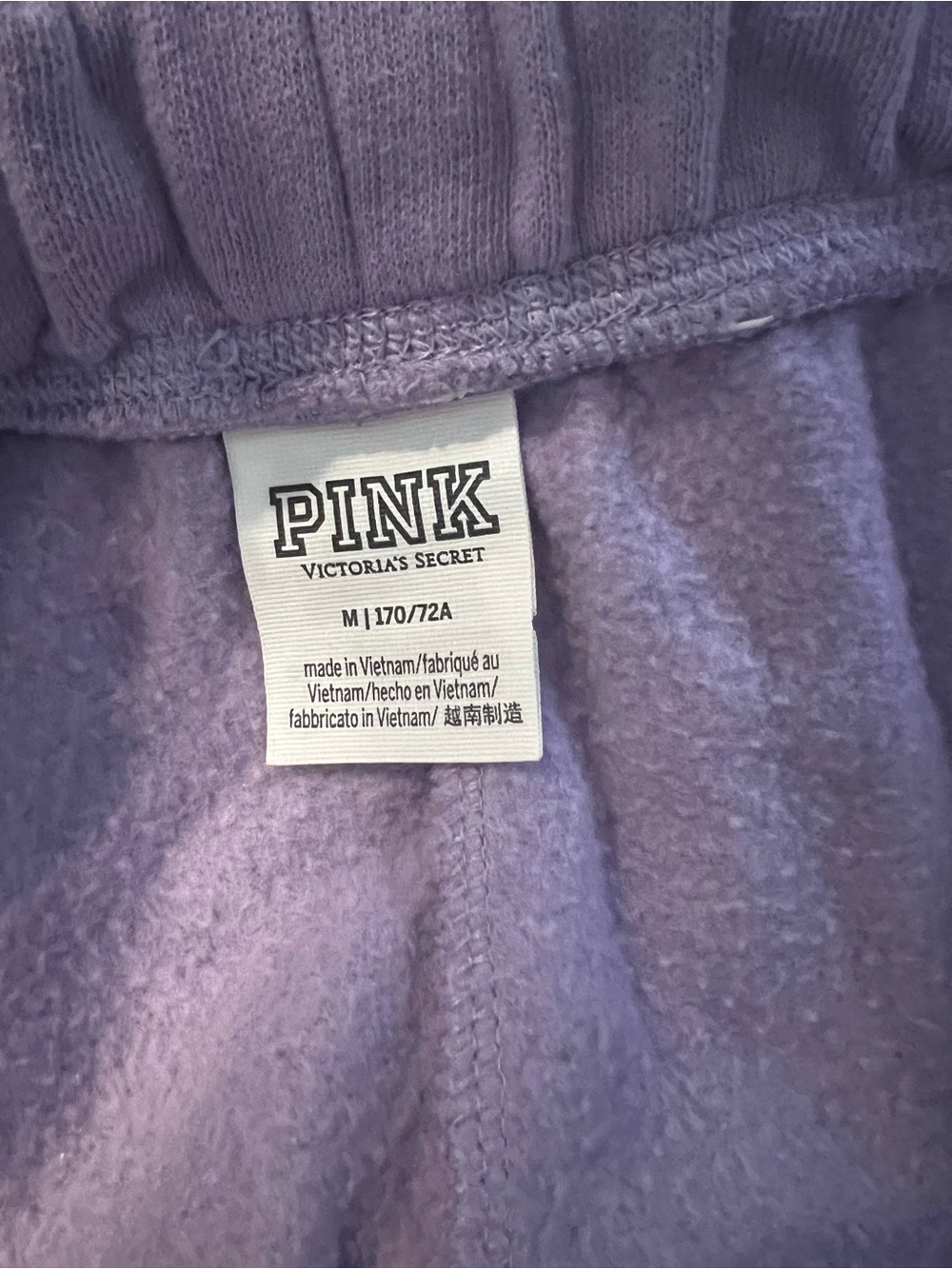 EUC!VS PINK-L-2PC!Purple Boyfriend RawEdge Short/PurpleWhisper/Cream Muscle Tank - Picture 7 of 10